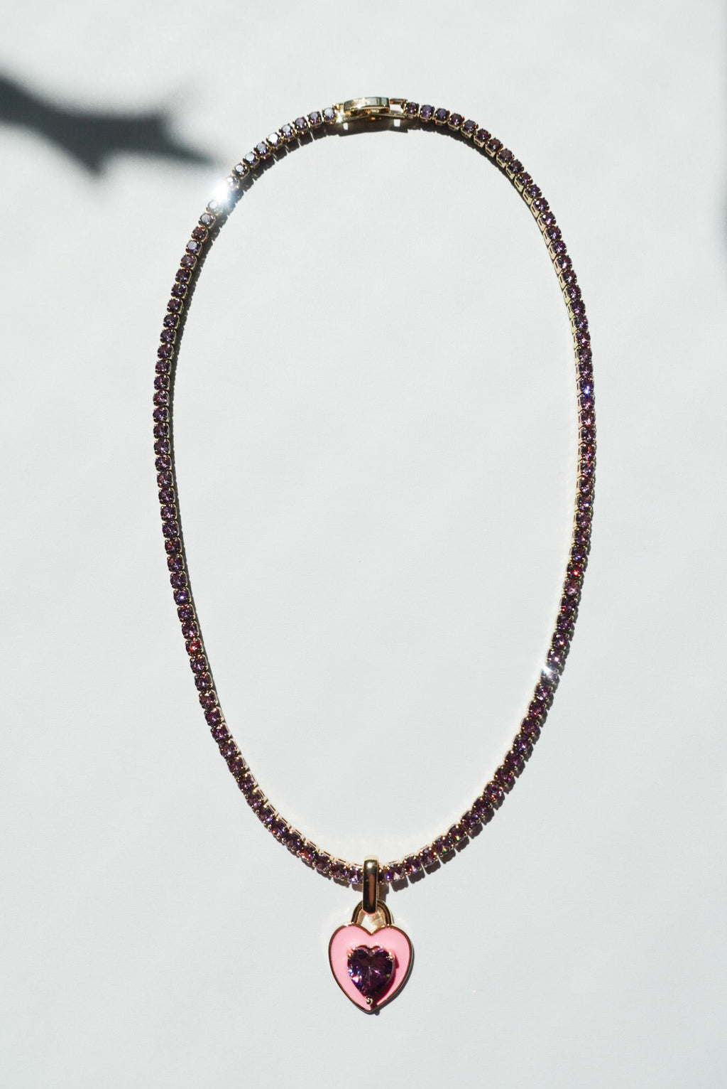 Heart Crystal Necklace(Pink)